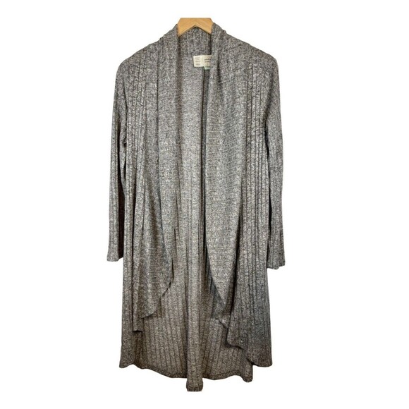 Anthropologie Saturday Sunday Gray Cascade Waterfall Open Front Cardigan Small - Picture 1 of 6